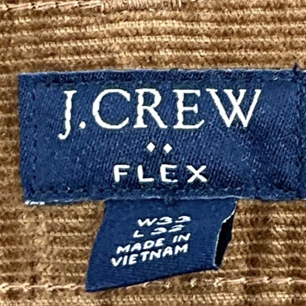 J Crew Flex Pants 33x29 Brown Chino Flat Front Corduroy Straight Leg Slim - Picture 3 of 9